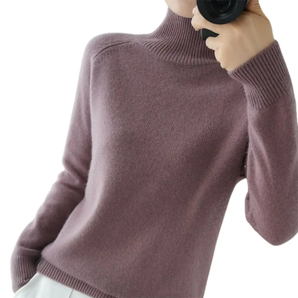 Women\'s Thick Sweaters Oversize Turtleneck Women Winter Warm White Pullovers Knitted High Neck Oversized Sweater For Women Tops