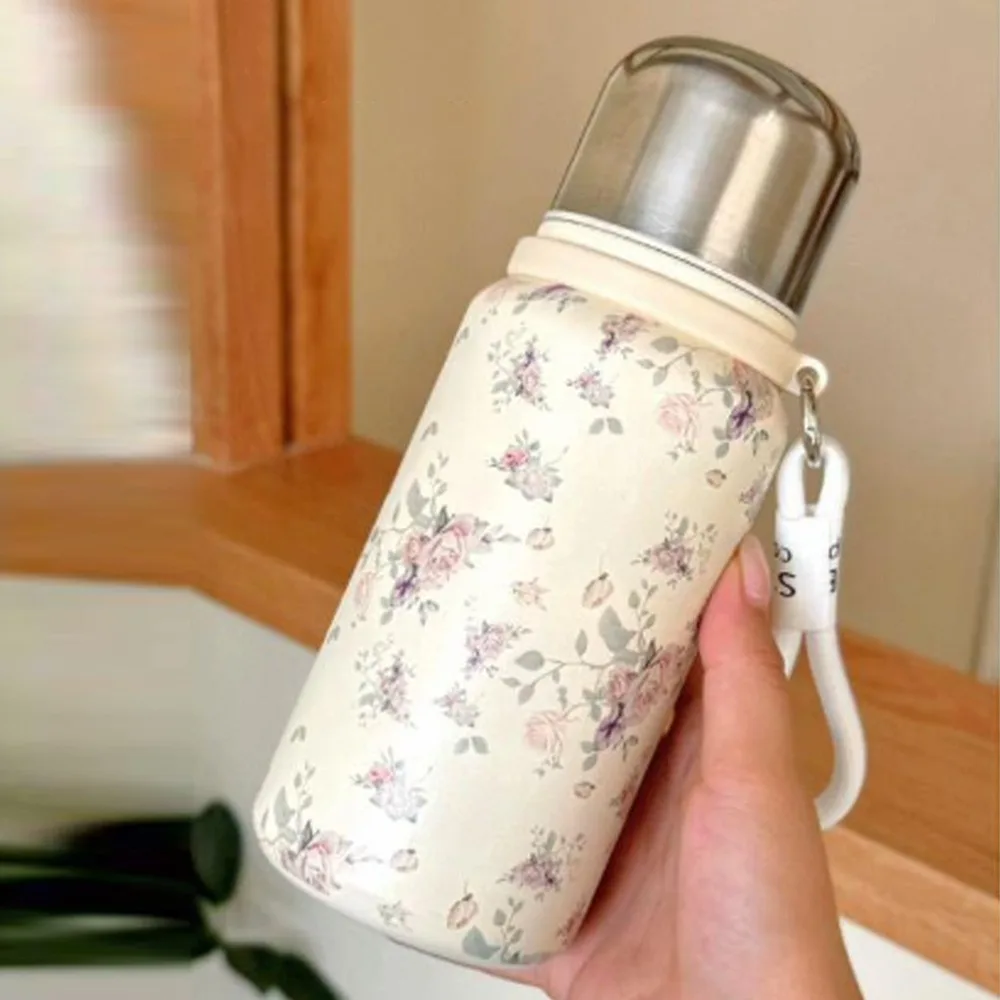

Round Stainless Steel Water Bottle Solid Color Durable Slim Insulated Thermal Water Bottle Portable Leak Proof