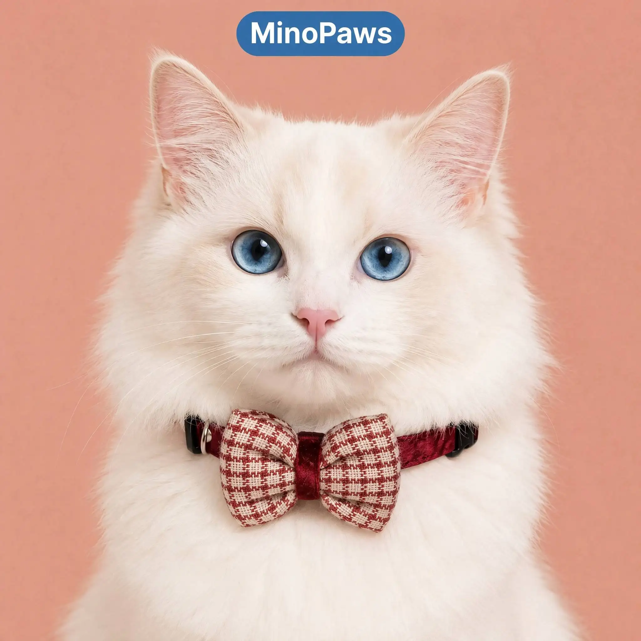 French Vintage Houndstooth Cat Collar Checkered Bow Bandana Necklace Breakaway for Cats Dogs Collier Chat Coleira Gato 고양이 목줄