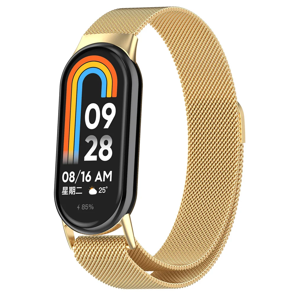For Xiaomi Band 10/9/8 Strap Stainless Steel Magnetic Watchband Comfortable To Wear Business Style Wristband