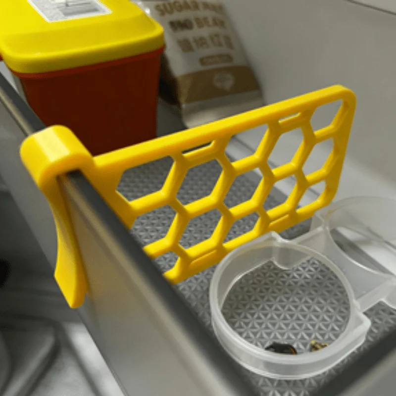 Adjustable Drawer Divider with Honeycomb Hollow Texture, Clamp-On Installation Storage Separator, Organizer for Cabinet Drawers