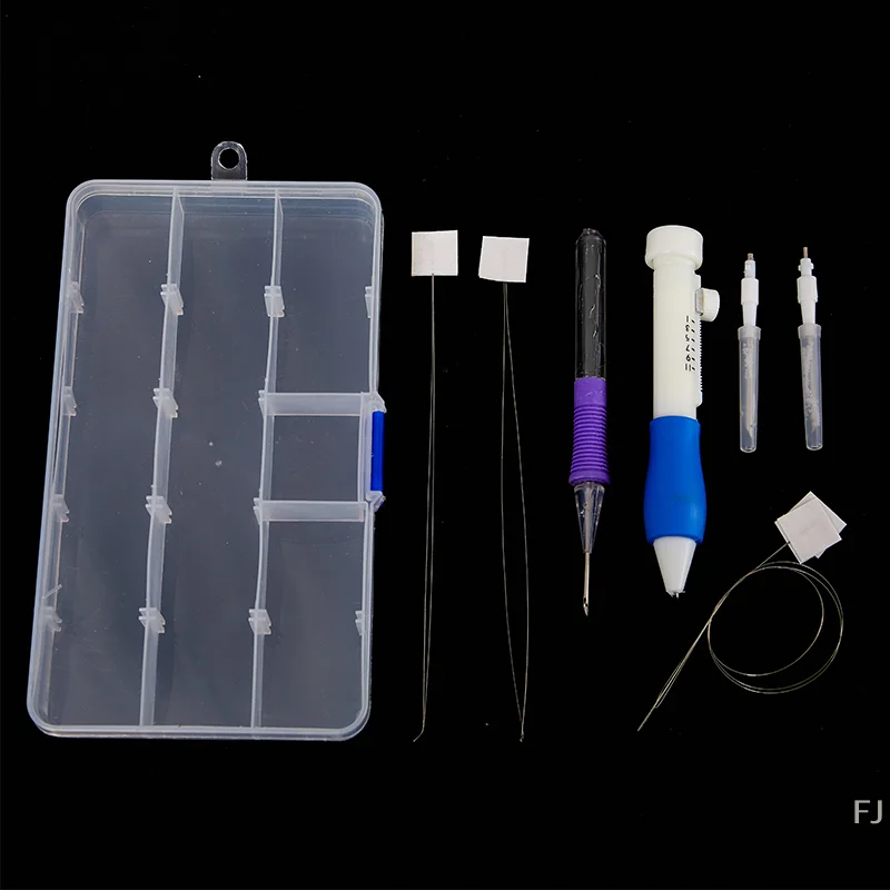 

[YU]Embroidery Carpet Knit Punch Needle Kit Needlework Stitching Set Embroidery Knitting Needles Pen Sewing Tools