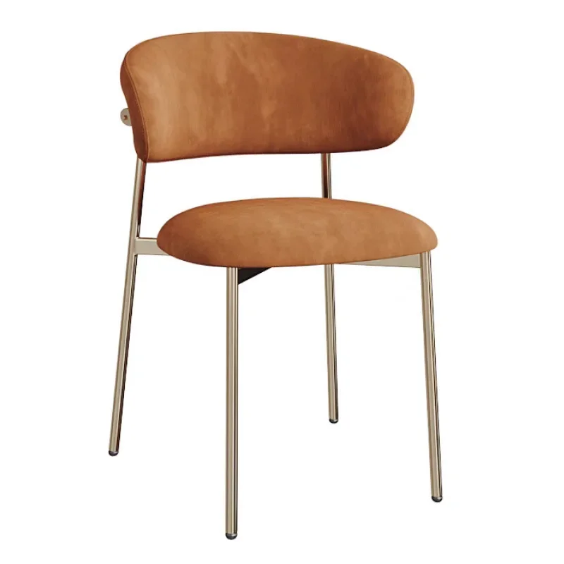 special soft bag dining chair, stainless steel gold-plated, light luxury chair, leisure book chair Internet celebrity chair