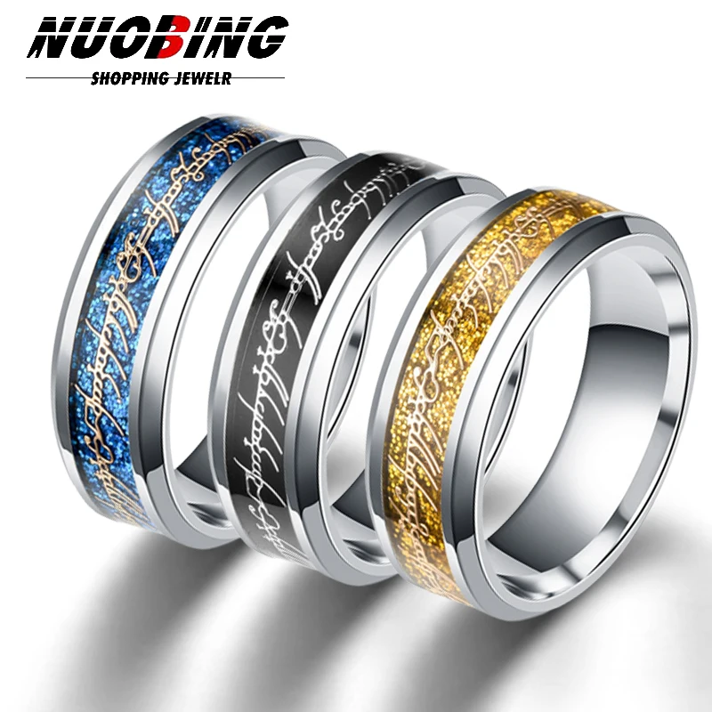 

Customize Your Exclusive Name Stainless Steel 3D One Ring Power Refined Wedding Ring Couple Fashion Movie Jewelry Gift Wholesale