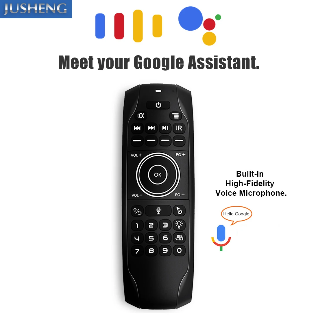 Giroscopio retroiluminado G7V PRO, mando a distancia inalámbrico de 2,4 GHz, Air Mouse, con teclado de voz de Google, batería recargable integrada para TV Box