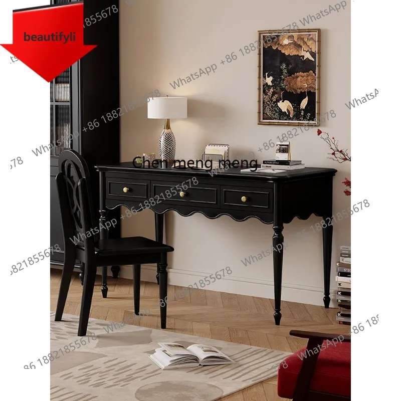 

X188 Французский стол из цельного дерева, офисный компьютерный стол, письменный стол в американской спальне