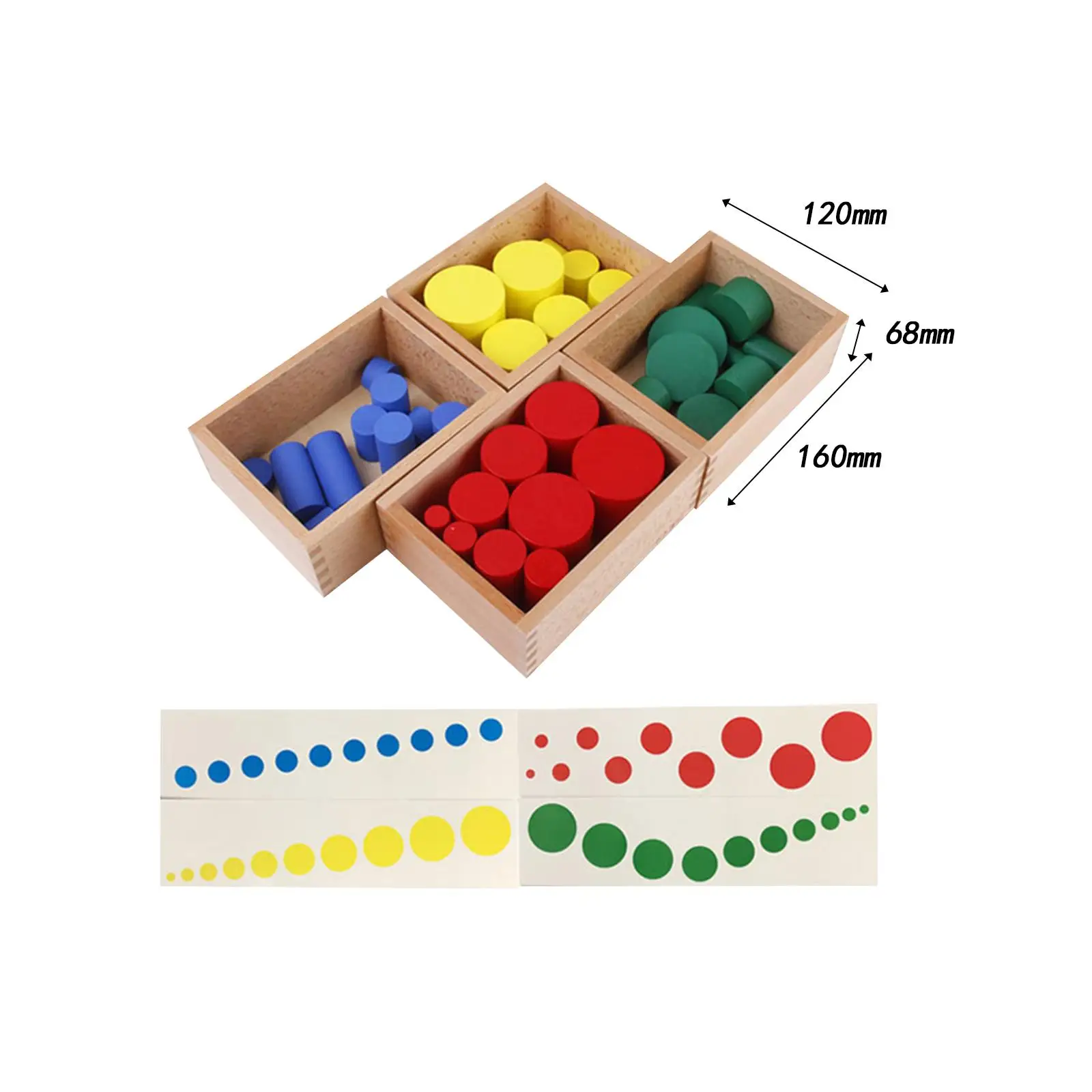 Montessori farbige Zylinder mit Karten box interaktives Spielzeug sensorisches Material knopf los für die frühe Entwicklung für Kinder im Vorschul alter