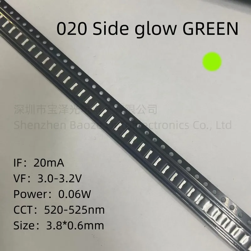 020 SMD LED Side-emitting Diode Red Blue Green Yellow White Orange Side Light Emitting 100pcs/lot 3806