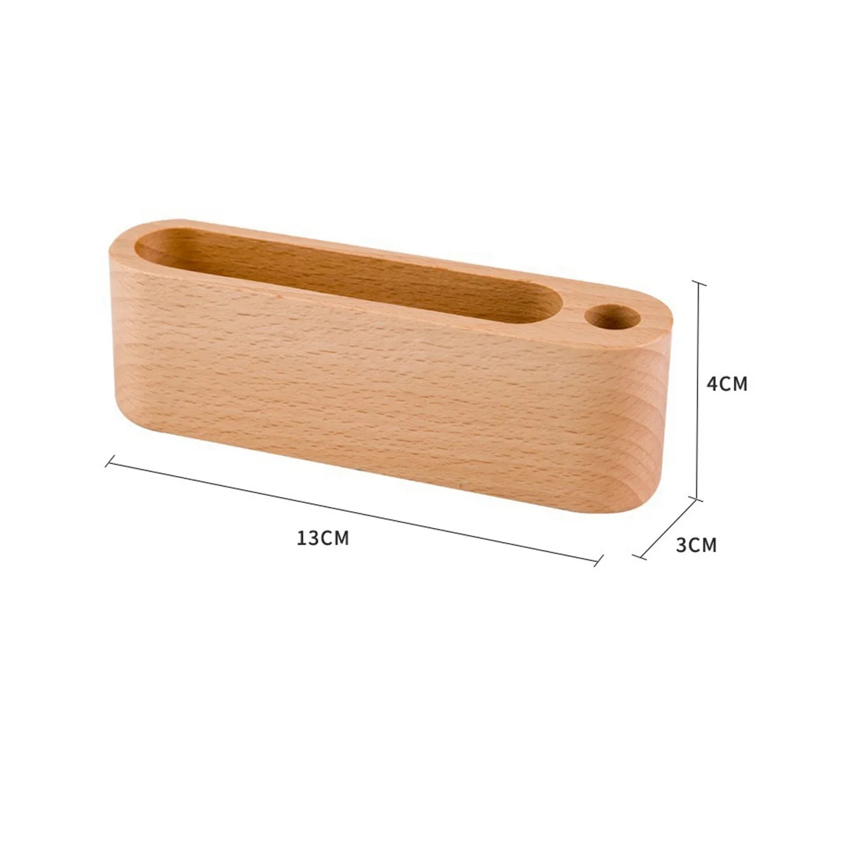 Solid Wood Business Card Holder Desk Storage Beech Walnut Wood Business Card Holder with Pen Holder