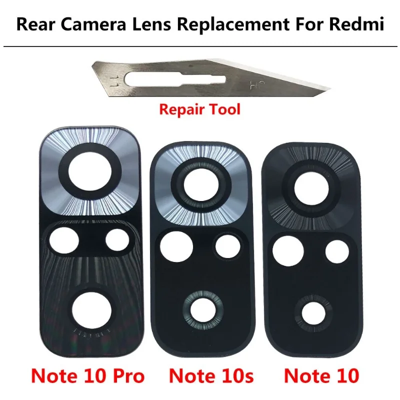 Back Camera Glass Cover Lens With Sticker For Xiaomi Mi A3 A1 A2 10T Lite Max 3 2 Mix 3 2S 2 10 Ultra Redmi Note 6 7 10 Pro 10S