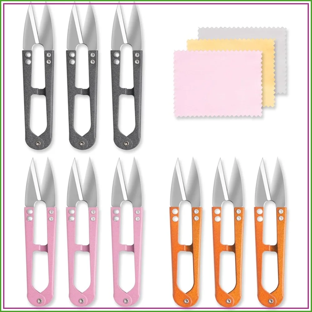 

9 Pcs 4.1 Inch Sewing Scissors Thread Snips, High-Carbon Steel Yarn Snips, Thread Cutter Scissors for Stitch, Knitting, Mini DIY Supplies