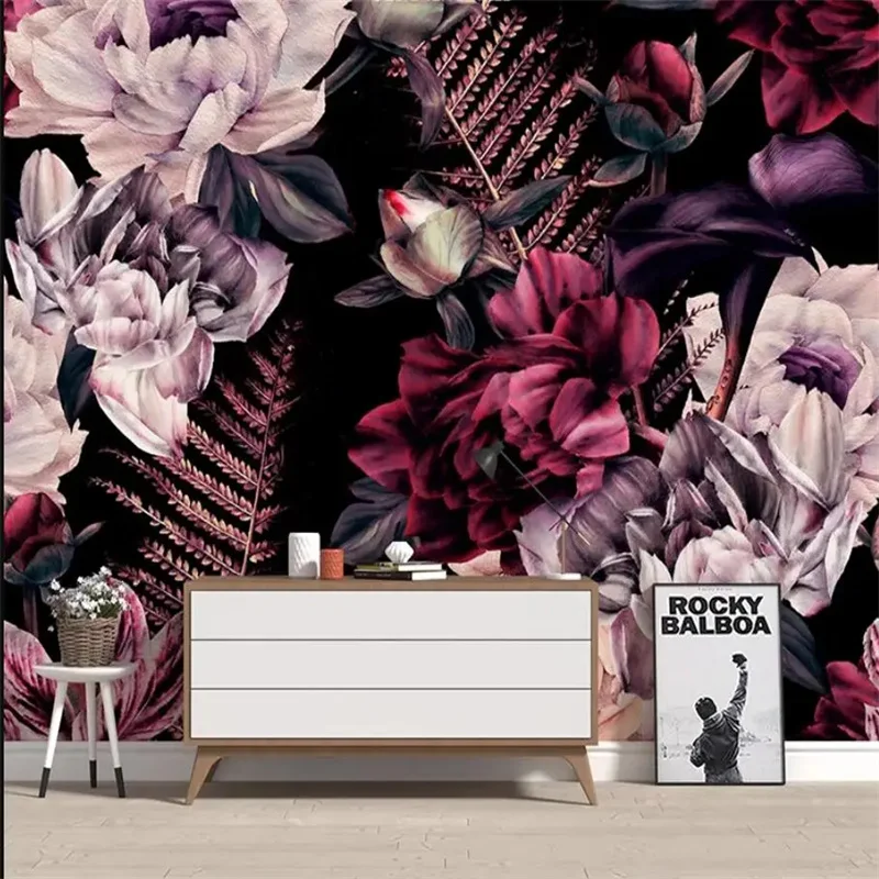 

Custom wallpaper 3d European retro pastoral flower country rose murals living room background wall American floral Decorativen