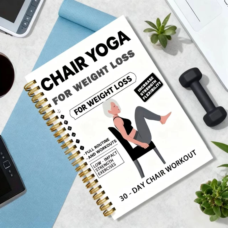 

28-Day Chair Yoga Spiral Notebook: Guided Poses & Progress Tracking for Daily Practice & Flexibility 2026