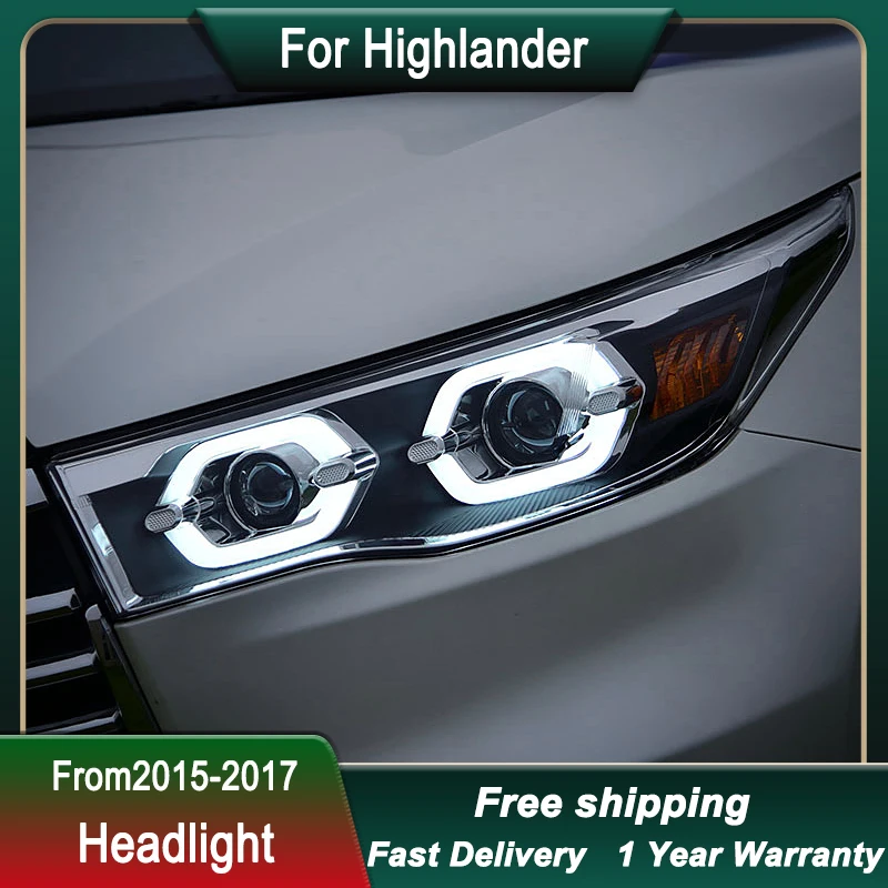 Car Headlight For Toyoto Highlander 15-17 Upgrade  LED Head Lamp Upgrade DRL Dynamic Signal Lamp Head Lamp Front light Assembly