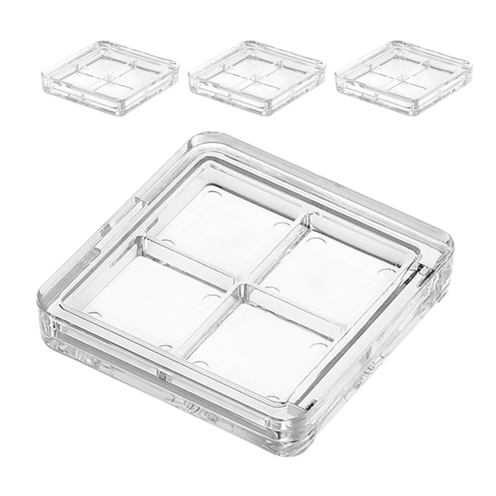 

4Pcs Empty Eyeshadow Palette DIY Container Portable Lipstick Pan Storage Travel Makeup Case Empty Pans