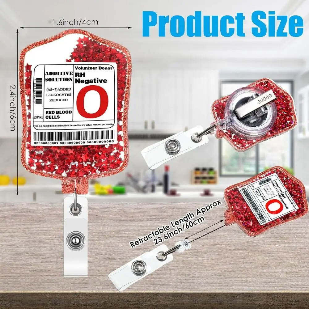 ของขวัญ Glitter ID Badge Reels Retractable Lanyard พยาบาล ID ผู้ถือป้ายเลือดกระเป๋าชื่อผู้ถือแท็กการสําเร็จการศึกษา
