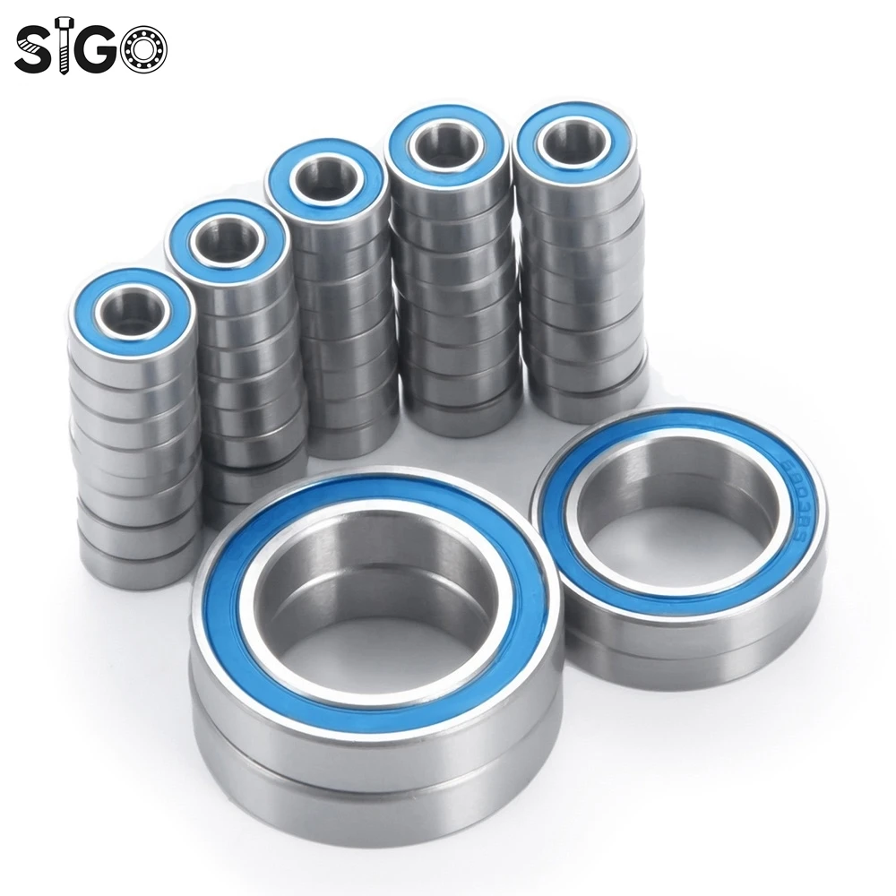 44PCS Blue Ball Bearing Kit Rubber Sealed Chrome Steel for 1/10 TRX-4 All-Terrain RC Car Parts