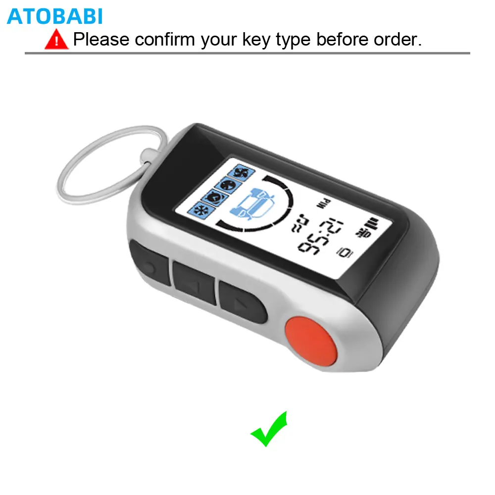 Gray Leather Car Key Cover Bag For Starline A63 A93 A36 A39 A66 A96 Two Way Car Alarm System LCD Remote Fob Shell Case Protector