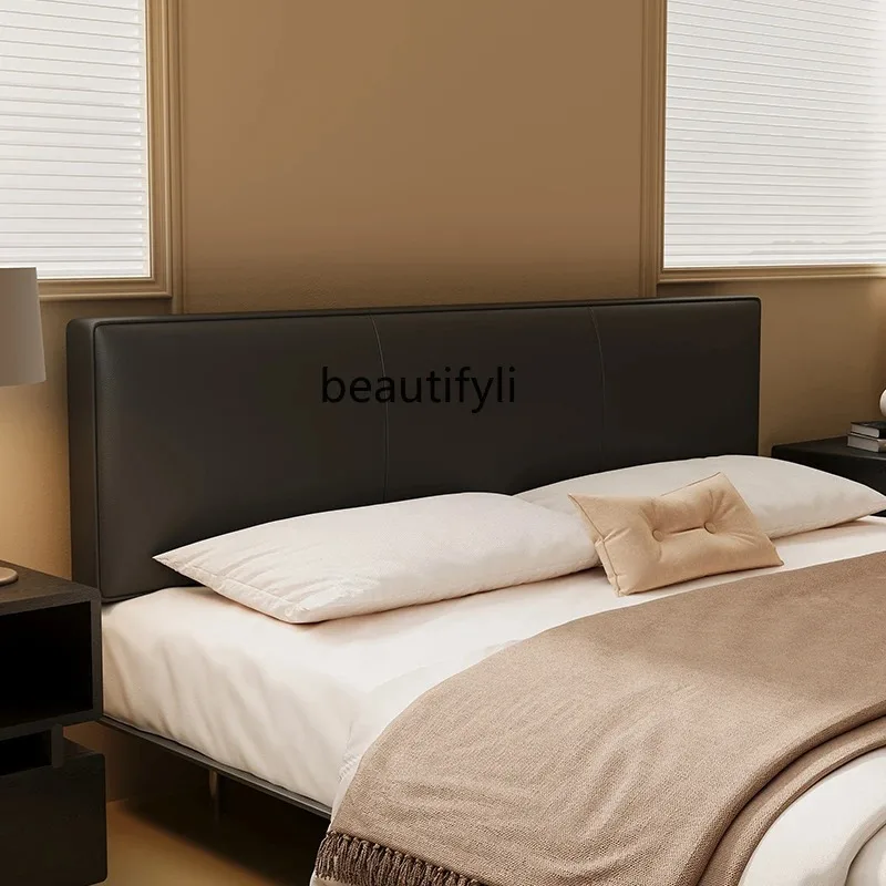 K132 Head of bed, black leather bed, retro hair bed, carbon steel suspended environmental protection bed