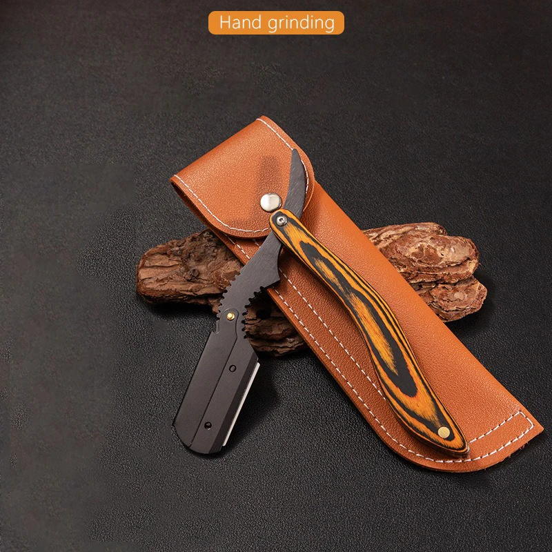 مقبض خشبي شفرة حلاقة اللحية ماكينة حلاقة خشب الورد أضعاف الفولاذ المقاوم للصدأ ماكينة حلاقة اللحية حلاقة الوجه المحمولة ماكينة حلاقة قابلة للطي