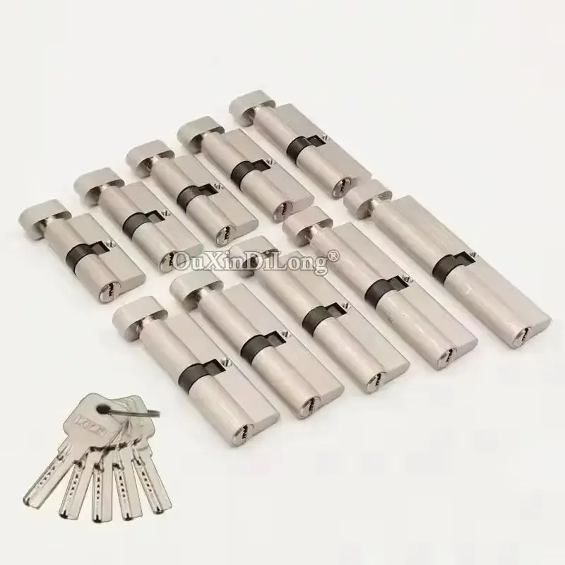 Cheap+Stock 1Piece Solid Brass European Mortise Door Lock Cylinder Large Gourd Single Open Lock Core Lock Gall Repair Parts+Keys