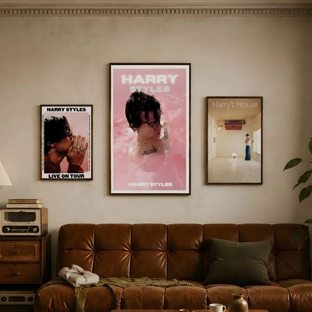 Singer H-Harry Styles-s Poster Vintage Self Adhesive PP Wall Art Home Bar Bedroom Decor Gift