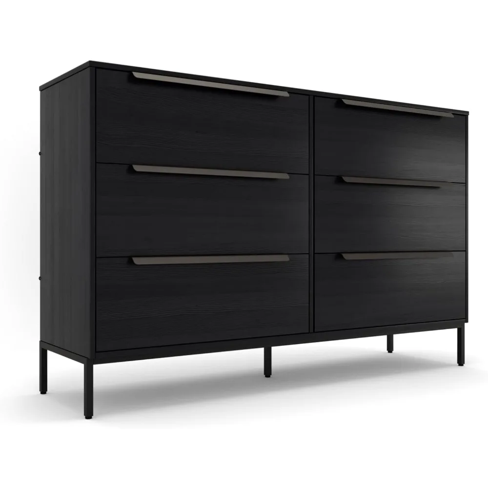 

Lira Premium Fabric Dresser - Solid Wooden Frame, 6 Spacious Sag-Proof Drawers with Sleek Metal Handles - Premium & Durable Stor