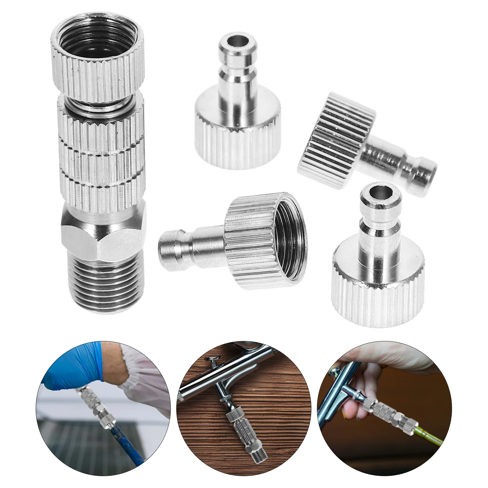 Airbrush Adapter Kit Female And Male Coupling Airbrush Hose Connector Adapter Metal Fittings Accessories Replacements