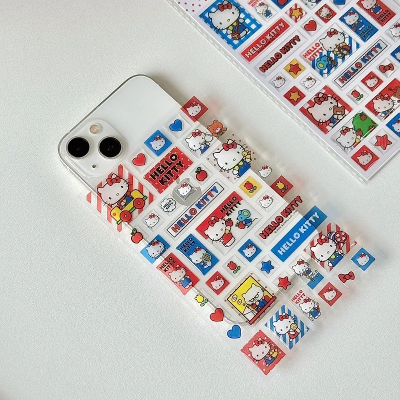 Hello Kitty Stickers Sanrio Cute and Adorable Phone Cases Decorative Notebooks Water Cups Luggage Student Rewards Guitar Sticker
