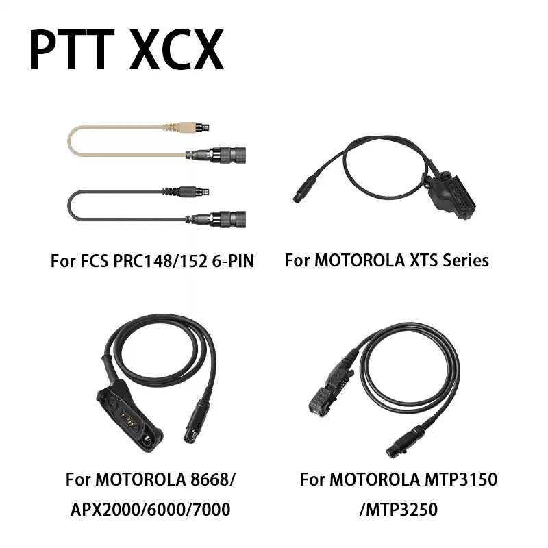 FCS-TACTICAL AMP Tactical Headset V20 V60 PTT Connects Cable Adaptor，Connector Standard KN6 to BAOFENG KENWOOD TYT