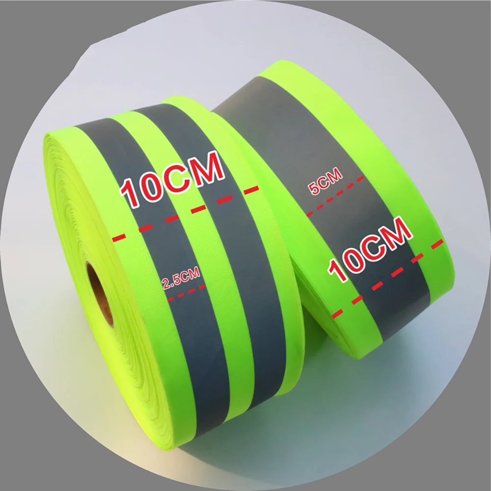 DIY Tape Reflective Warning Tape 2.5CM-10CM Luminous Traffic&Sanitation Reflective Cloth Strip High Brightness Reflective Tape