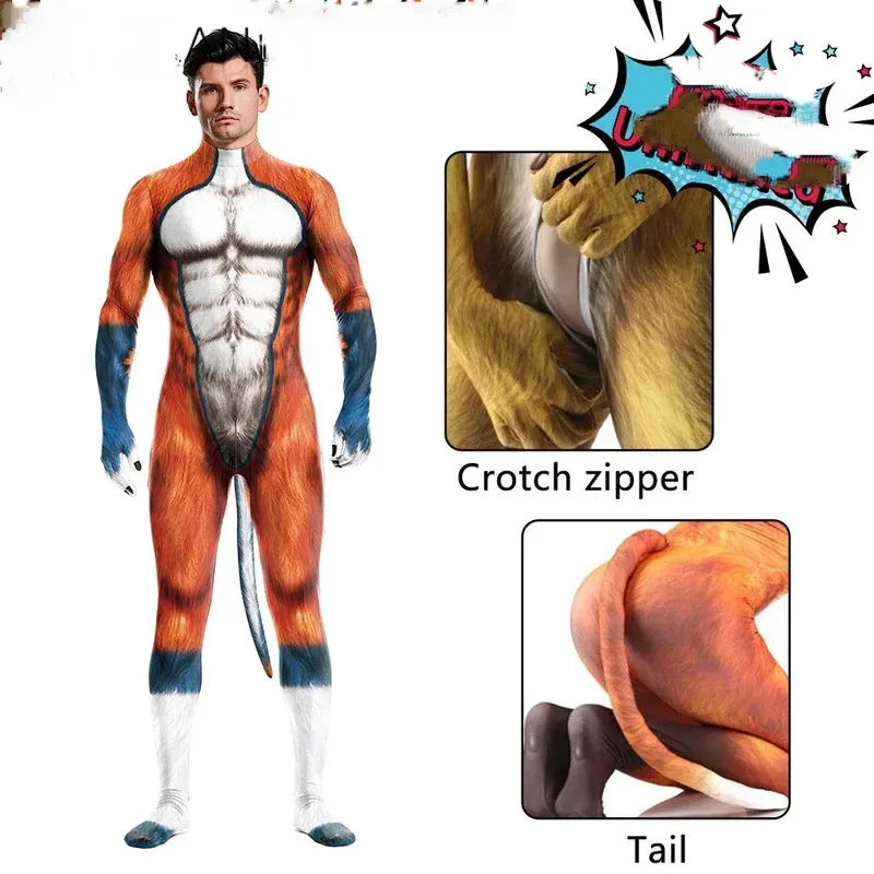 الحيوان الوحش للجنسين غطاء كامل مطاطا الجنس حفلة الذئب Zentai ارتداءها هالوين بذلة تأثيري حلي Petsuit