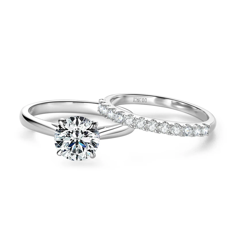 OXTAO Zertifizierter 2CT Ehering-Brautset für Damen, 14K Gold gefüllt, stapelbarer Eternity-Band-Ring, Jubiläumsschmuck D VVS1 – Detail 11