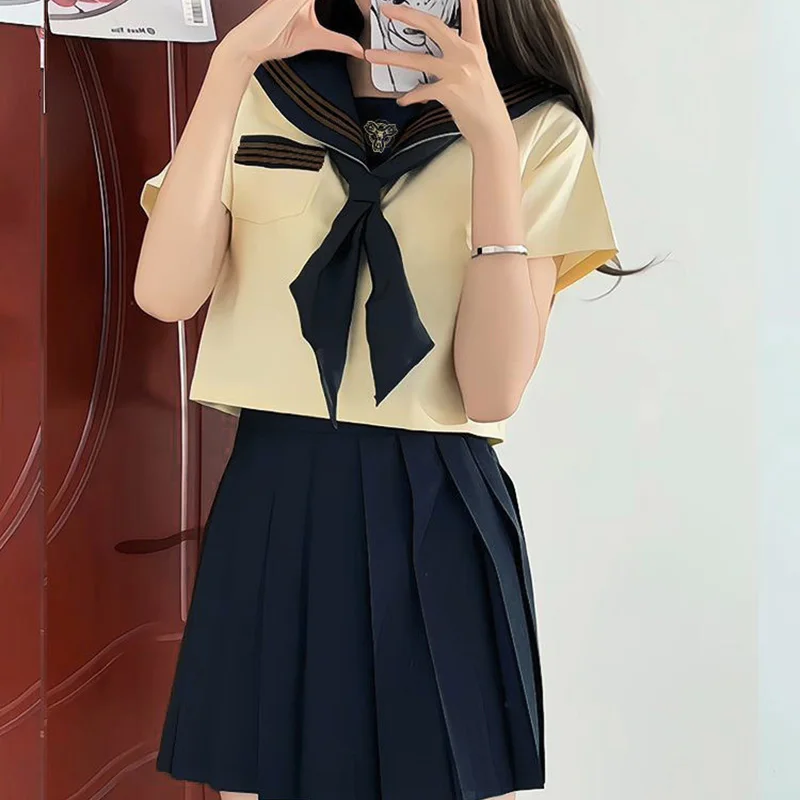 Costume cosplay uniforme scolastica per ragazze uniforme scolastica giapponese Anime Girl Lady Lolita Sailor Top cravatta gonna a pieghe