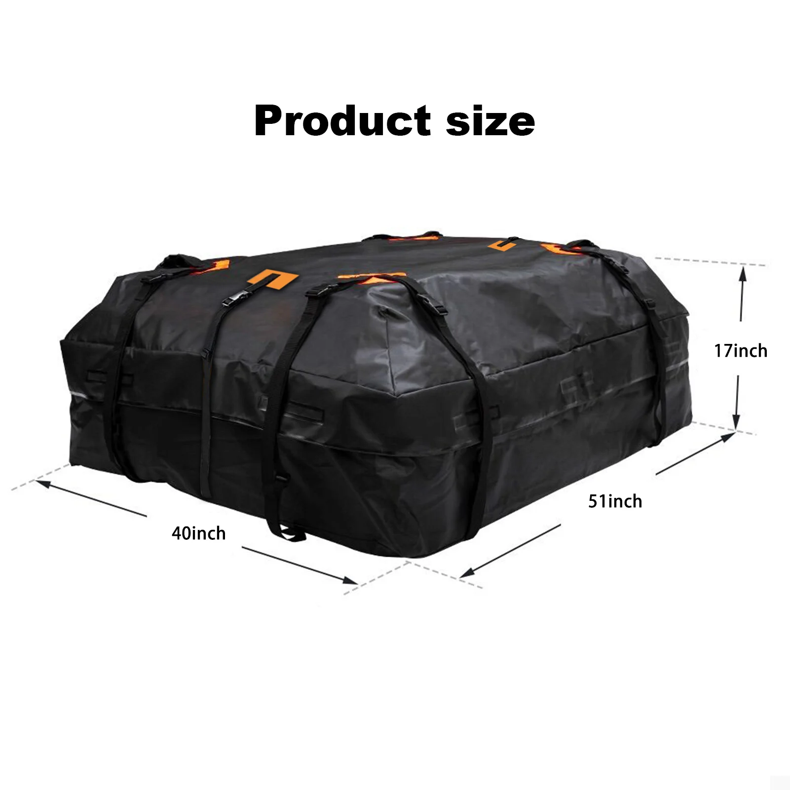 

Universal Car Roof Cargo Bag for Vehicles with or without Roof Rack Crossbars Cargo Carrier Storage Bag 20 Cubic Feet Foldable
