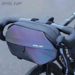 ESLNF Bicycle Reflective Bag Dazzling Bags Frame Pannier Bag Multifunction Outdoors Portable Shoulder Bag Bike Accessorie