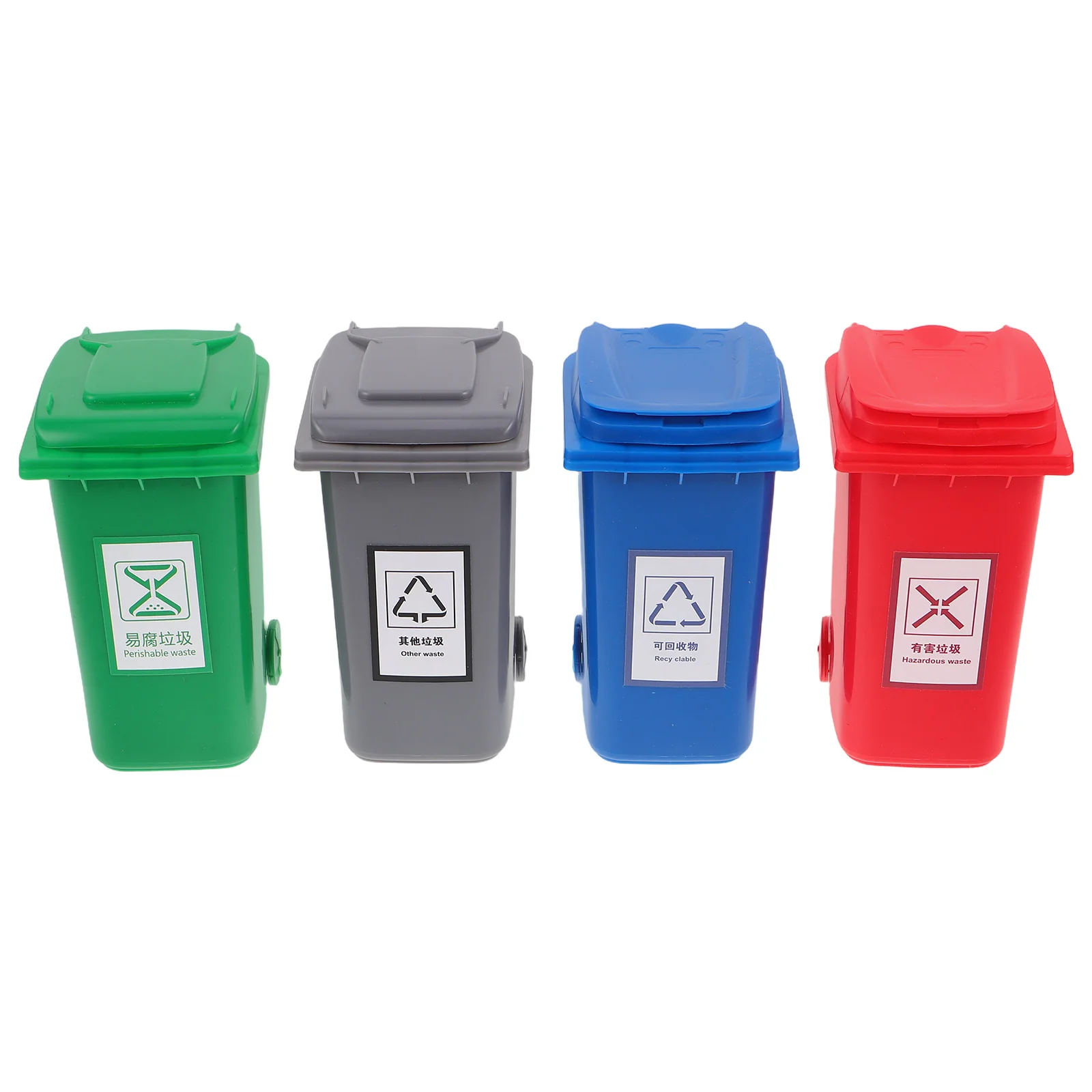 

4Pcs Desktop Mini Trash Can Compact Lid Small Garbage Bin Portable Trash Basket for Office Bedroom Study Table Desktop Waste