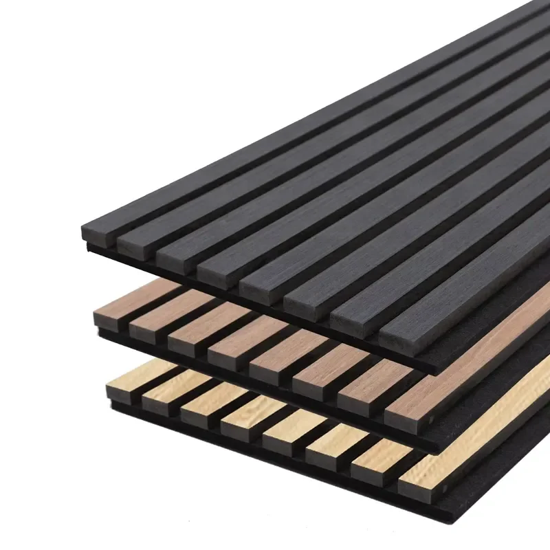 American Overseas Wall Paneling Interior Decor Warehouses Fast in Logistics Black Wooden Acoustic Wall Panels