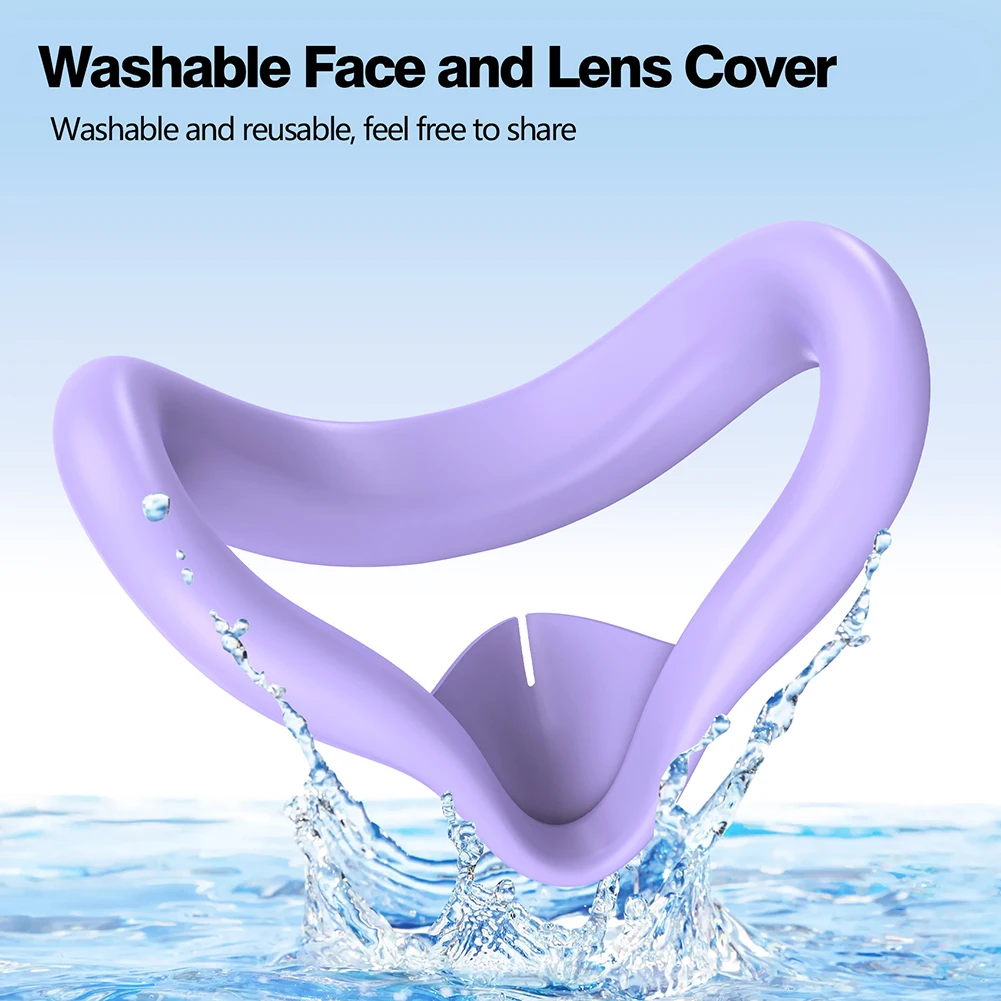 Silikonowa osłona twarzy VR Odporna na pot ochronna podkładka pod oczy z ochraniaczem na nos zapobiegającym wyciekom Poduszka na twarz Zamiennik dla Meta Quest 3S