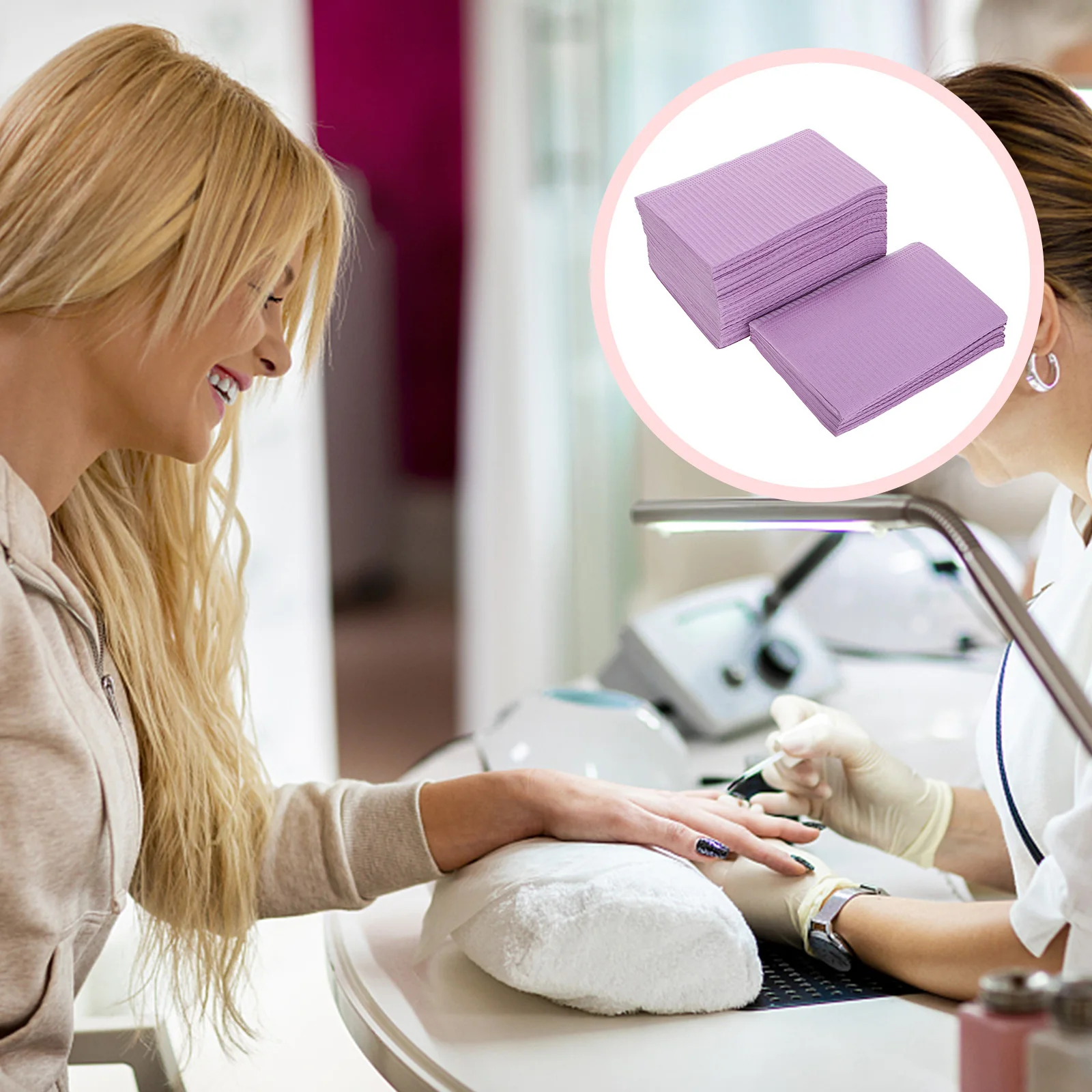 

50Pcs Disposable Nail Towels Mat Multi-Use Salon Supply for Manicure Pedicure Tattoo Massage Table Protection