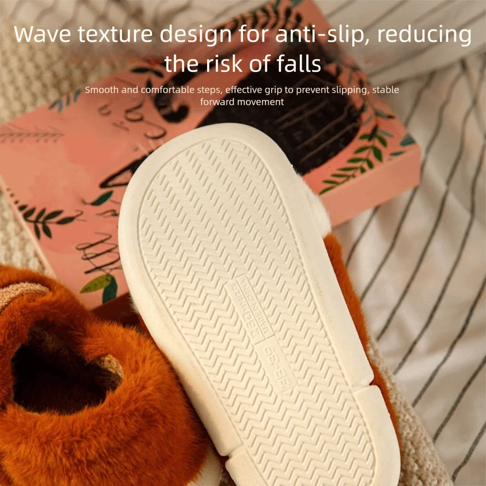 كعب مغلق القط باو النعال المسطحة القاع المواد الحيوان مخلب النعال رقيق الملمس الدافئة العزل كيتي قدم الشرائح #5