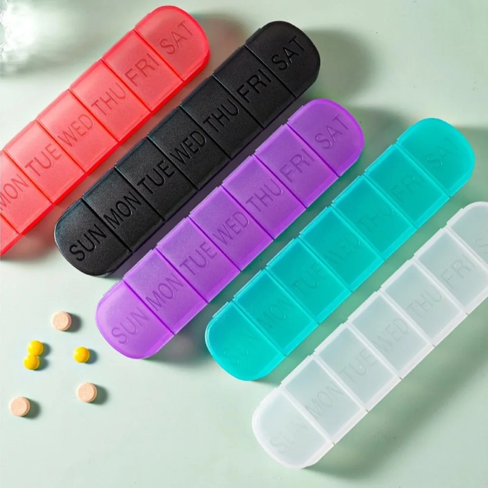Neue heiße große Premium tragbare wöchentliche 7 Tage Reisen täglich 7 Gitter Pille Organizer Fall Box Aufbewahrungsbehälter für Vitamin Fischöle