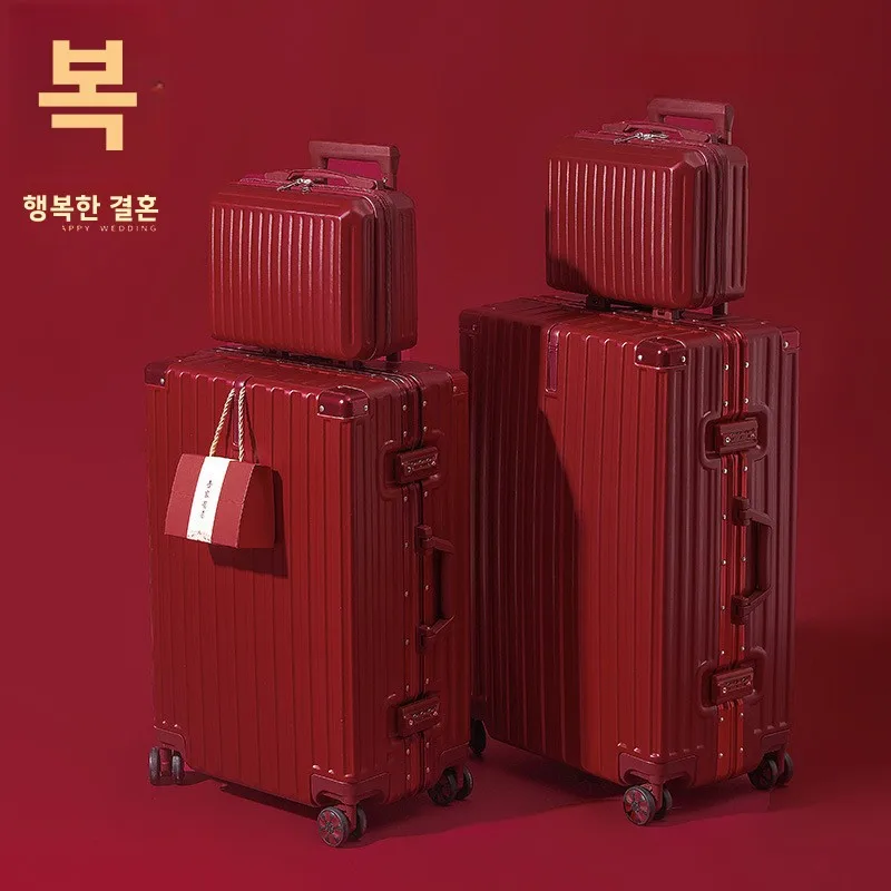 boda-lage-maleta-de-cuero-rojo-novia-accanng-maletero-contrasena-brideom-regalo-equipaje-con-varilla-de-traccion-estuche-de-viaje