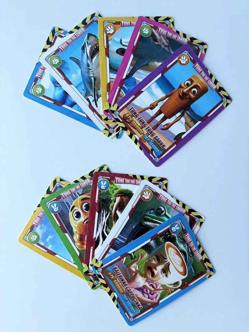 24/150/288 pièces cartes cerveau italien Tung Tung Tung Sahur Figure carte jouet Tralalero Tralala modèle cartes ensemble enfants cadeau Collection