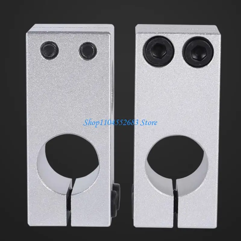 Split Clamp Block Steel Pipes Fixing Bracket for Same-Size Round Rod in 6061 Aluminum with Perpendicular Single-Screw Hold for