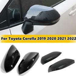 For Toyota Corolla 2019 2020 2021 2022 Car Rearview Side Mirror Cover Wing Cap Exterior Door Housing Shell Trim ABS Carbon Fiber