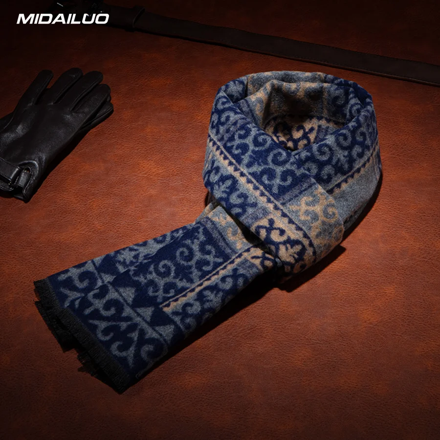 

Мужской теплый текстурированный шарф 11,81 х 70,86 дюймов, зимний утеплитель для шеи, классический деловой повседневный стиль на все сезоны