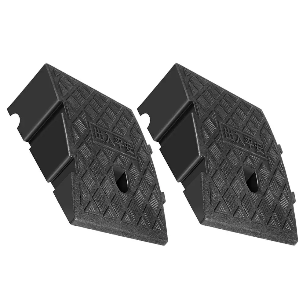 

2Pcs Plastic Car Ramp Mat Heavy Duty Abrasion Resistant Portable Threshold Ramp for Outdoor Driveway Motorcycle Electric Vehicle