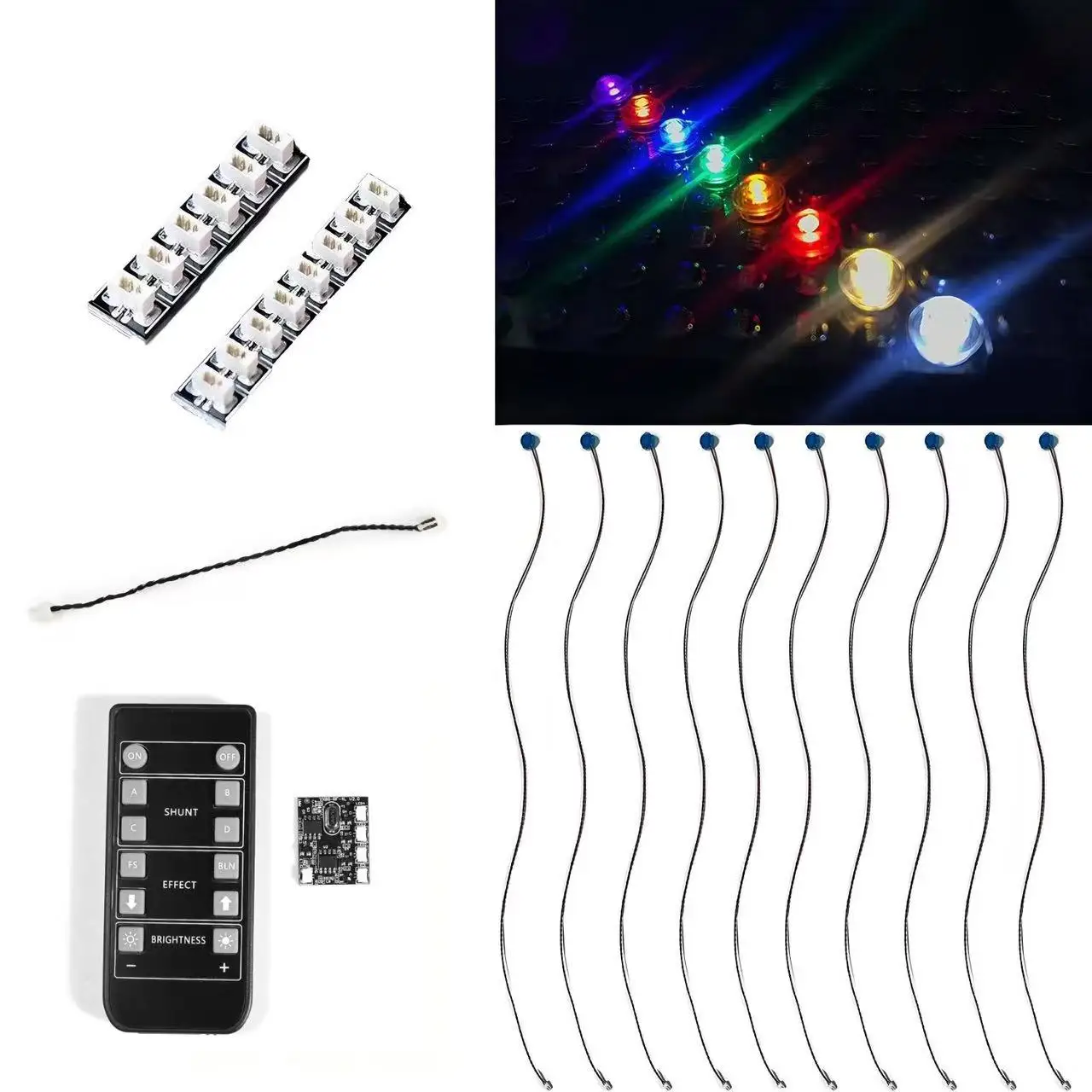 

10pcs 1X1 Round light building Block lighting Kit, LED lighting bricks, DIY building block lighting （Remote control ）