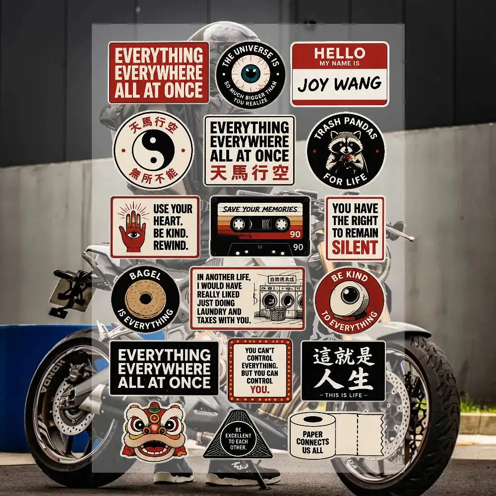 A-Everything Everywhere All At Once  Stickers Set Waterproof Vinyl Decals For Laptop Helmet Motorcycle Skateboard Car Luggage